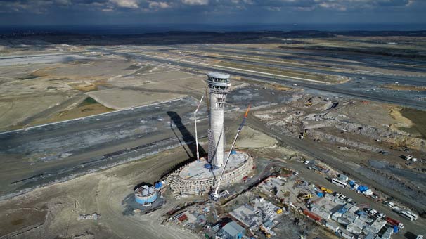 3. Havalimanı'nın lale figürlü kulesinin yüksekliği 90 metreye ulaştı